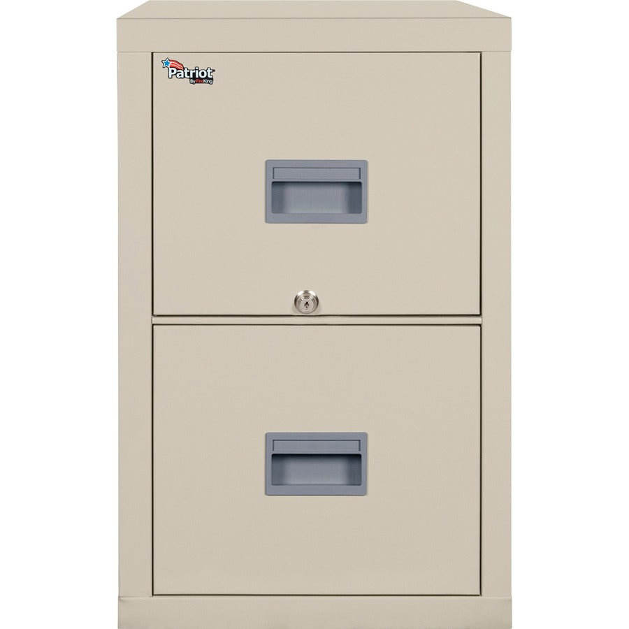 FireKing Patriot Series 2-Drawer Vertical Files - 17.7" Width x 25" Depth x 27.7" Height - 2 x Drawer(s) for File - Legal, Letter - Vertical - Fire Proof, Impact Resistant, Locking Drawer, Scratch Resistant, Ball Bearing Slide, Recessed Handle - Parchm...