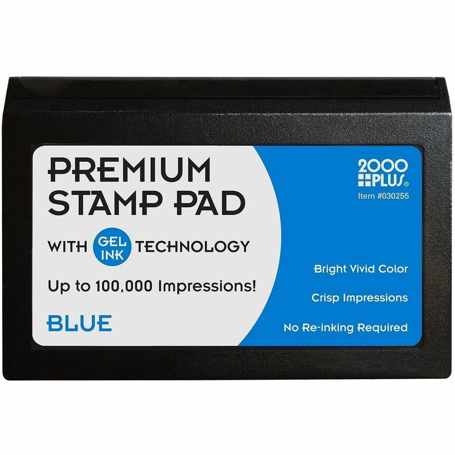 Cosco 2000 Plus Gel Ink Premium Stamp Pad - 3" Height x 4.3" Width x 3.5" Depth - Blue Ink - 1 Each
