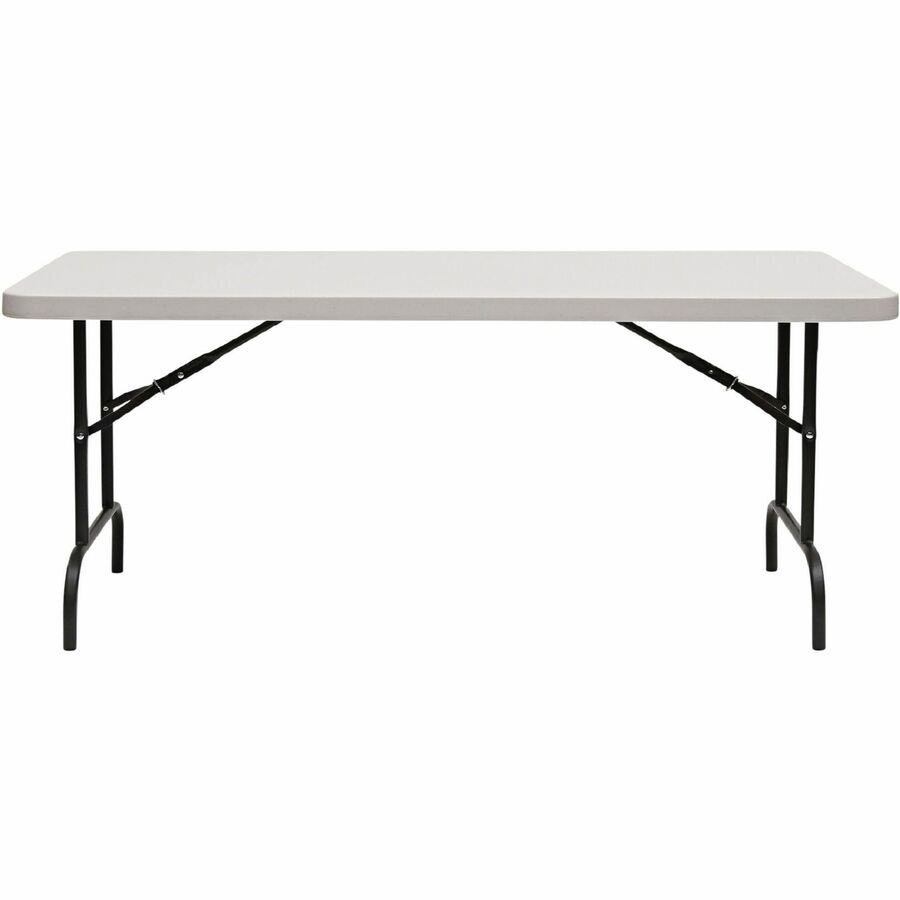 Iceberg Commercial Folding Table - Powder Coated Round Tube Leg, Gray Base - Contemporary Style - 4 Legs - 1000 lb Capacity - 60" Table Top Length x 30" Table Top Width x 2" Table Top Thickness - Indoor, Outdoor, School, Office, Hospital, Banquet - Pla...