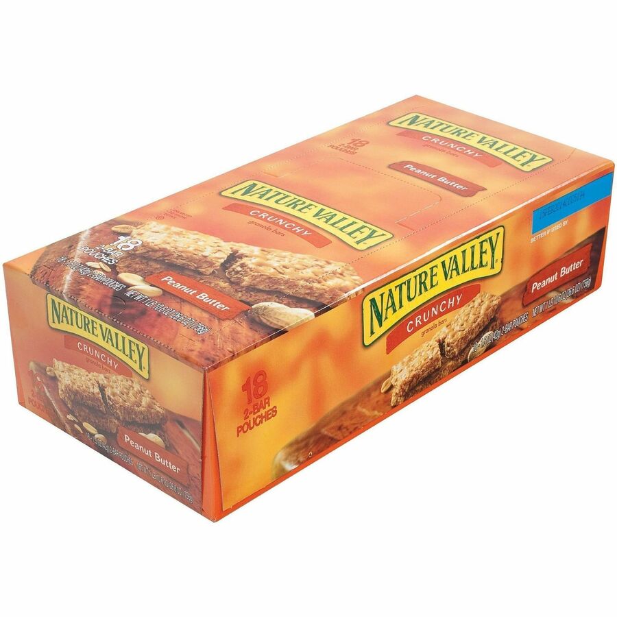 NATURE VALLEY Nature Valley Peanut Butter Granola Bars - Peanut Butter, Crunch - 1 Serving Pouch - 1.50 oz - 18 / Box