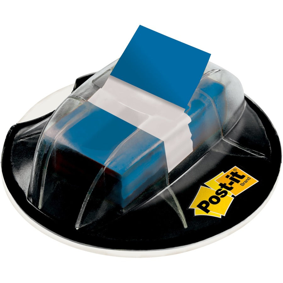 Post-it&reg, Flags in Desk Grip Dispenser - 200 - 1" Flag/Note Width x 1 3/4" Flag/Note Length - Rectangle - Unruled - Blue - Removable, Self-adhesive - Dispenser Included - 200 / Pack