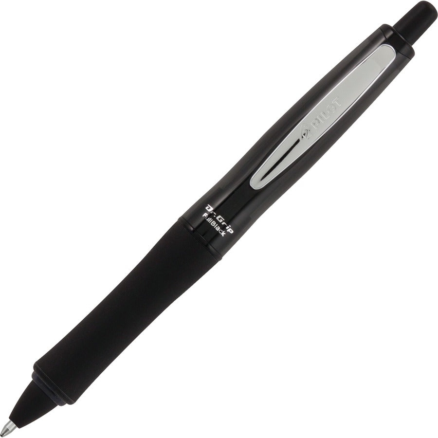 Pilot Dr. Grip Center of Gravity Retractable Ballpoint Pens - Refillable - Retractable - Black Ink - Black Barrel - 1 Each
