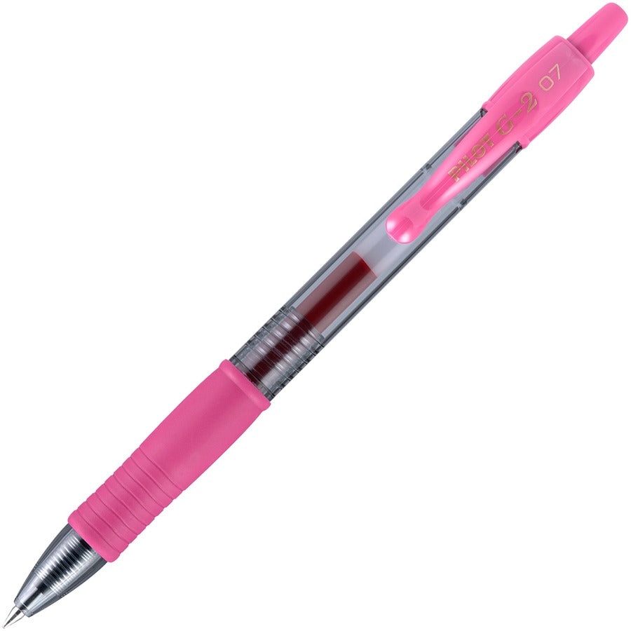 G2 Premium Gel Ink Retractable Pens - Refillable - Retractable - Pink Ink - Gel-based - Translucent Barrel - 12 / Dozen