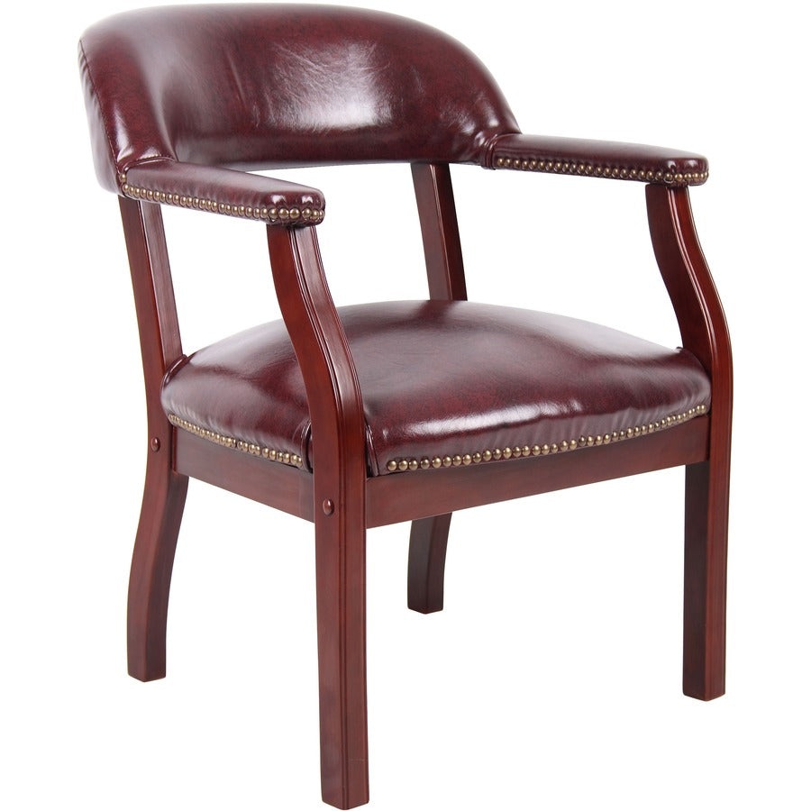 Boss Management Chair - Burgundy - Vinyl - 1 Each
