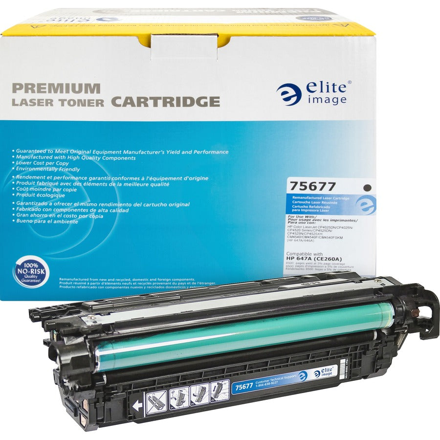 Elite Image Remanufactured Laser Toner Cartridge 647A (CE260A) - Black - 1 Each - 8500 Pages