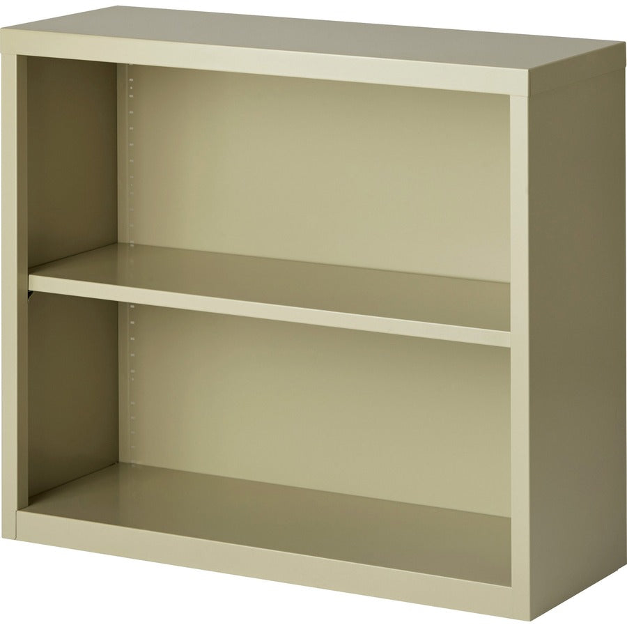 Lorell Fortress Series Bookcase - 34.5" Width x 13" Depth x 30" Height - 2 x Shelf(ves) - Putty - Powder Coated - Steel - Recycled