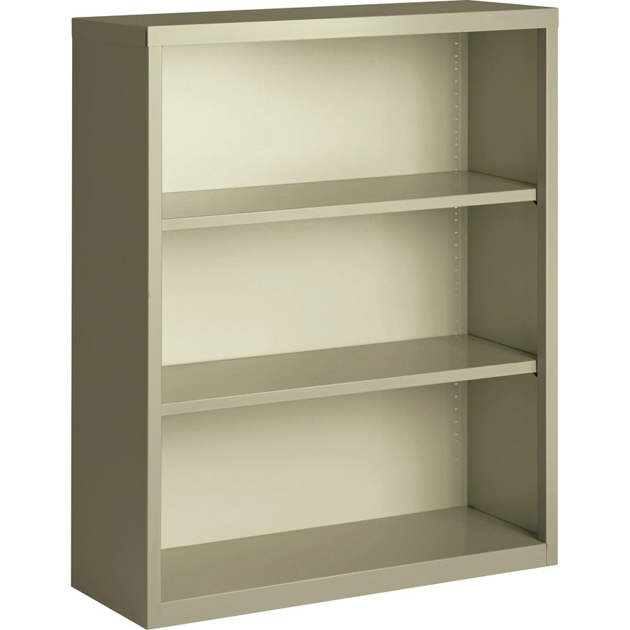 Lorell Fortress Series Bookcase - 34.5" Width x 13" Depth x 42" Height - 3 x Shelf(ves) - Putty - Powder Coated - Steel - Recycled