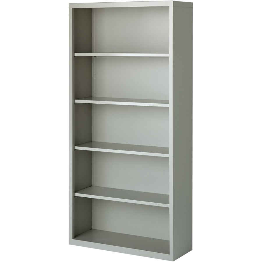 Lorell Fortress Series Bookcase - 34.5" Width x 13" Depth x 72" Height - 5 x Shelf(ves) - Light Gray - Powder Coated - Steel - Recycled