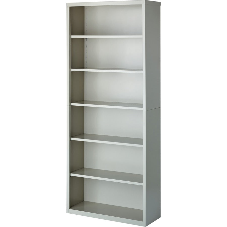 Lorell Fortress Series Bookcase - 34.5" Width x 13" Depth x 82" Height - 6 x Shelf(ves) - Light Gray - Powder Coated - Steel - Recycled - Assembly Required
