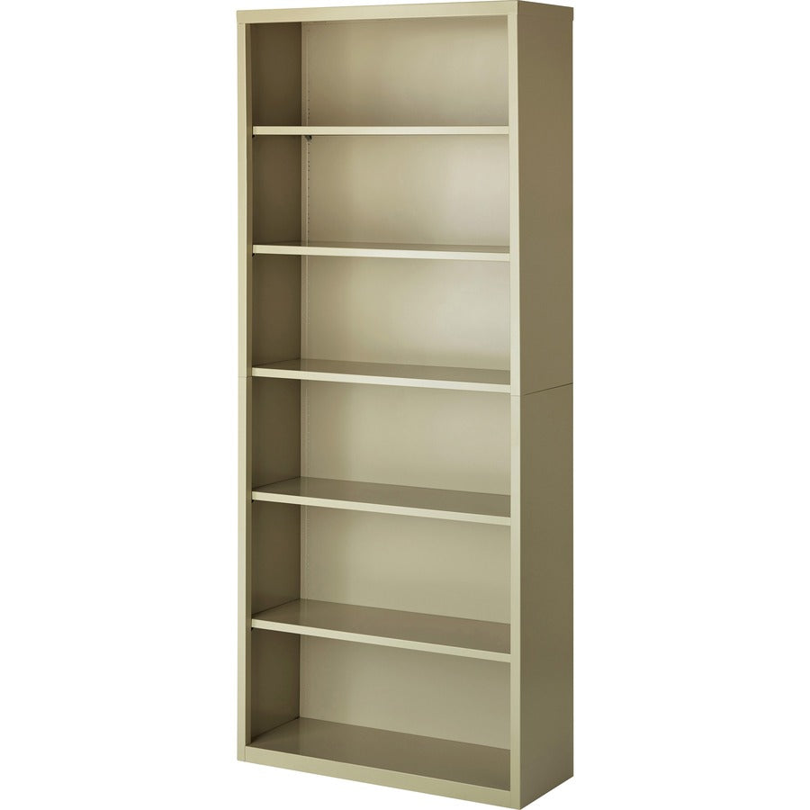 Lorell Fortress Series Bookcase - 34.5" Width x 13" Depth x 82" Height - 6 x Shelf(ves) - Putty - Powder Coated - Steel - Recycled