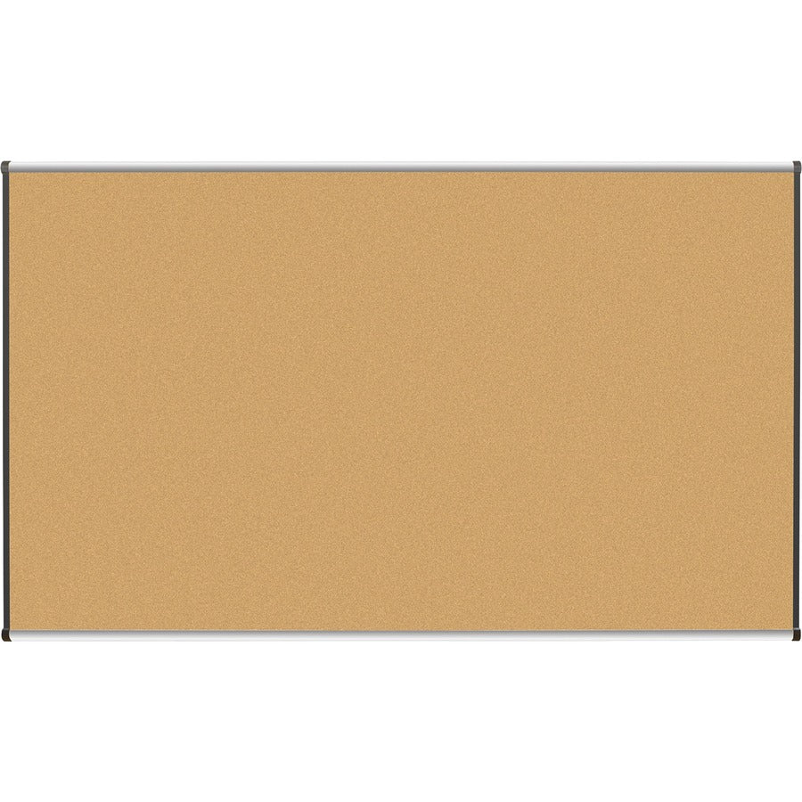 Lorell Satin-Finish Bulletin Board - 72" Board Height x 48" Board Width - Natural Cork Surface - Durable, Self-healing - Silver Anodized Aluminum Frame - 1 Each