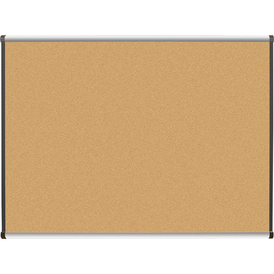 Lorell Satin-Finish Bulletin Board - 48" Board Height x 36" Board Width - Natural Cork Surface - Durable, Self-healing - Silver Anodized Aluminum Frame - 1 Each