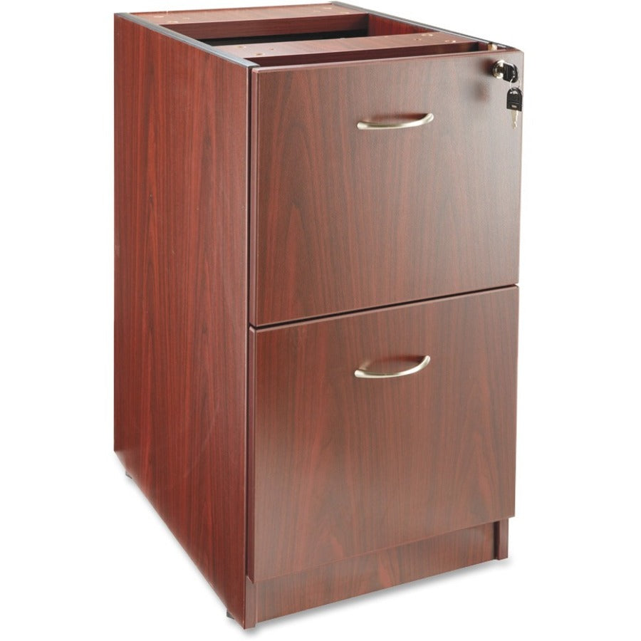 Lorell Essentials File/File Fixed File Cabinet - 28.3" Height x 15.5" Width x 21.9" Depth - Total Drawer(s): 2 - Finish: Laminate, Mahogany - Built-in Hangrail, Heavy Duty, Ball-bearing Suspension - 1 Each