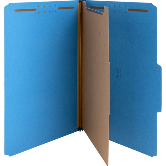 Nature Saver 2/5 Tab Cut Legal Recycled Classification Folder - 8 1/2" x 14" - 2" for Folder, 2" Fastener Capacity, 2" Fastener Capacity - Top Tab Location - Right of Center Tab Position - 1 Divider - 25 pt. - Dark Blue - Durable, Eco-friendly - 100% R...