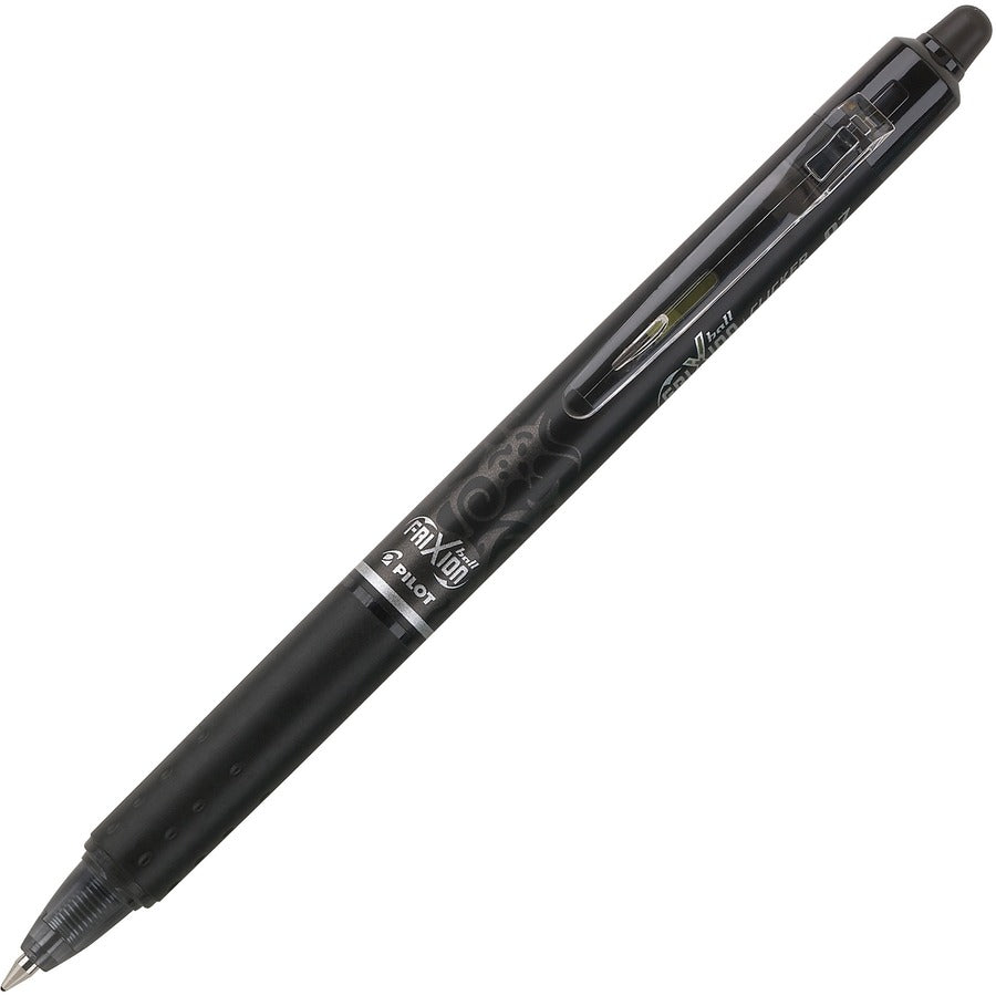 FriXion Erasable Gel Pen - Retractable - Erasable - Black Ink - Gel-based - Black Barrel - Document, Writing - 12 / Dozen