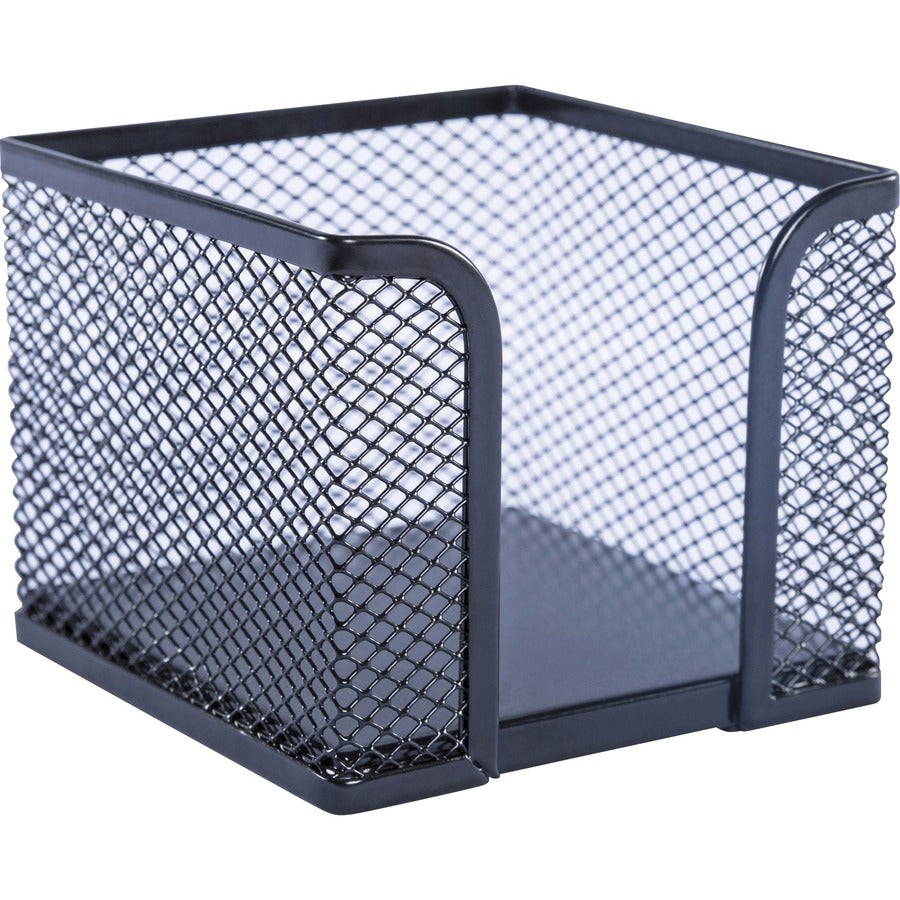 Lorell Mesh Wire Memo Holder - Support 3" x 3" Media - Steel - Black - 1 Each