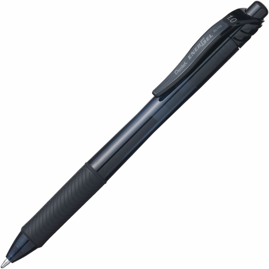 Pentel EnerGel-X Rollerball Pen - Refillable - Retractable - Black Ink - Gel-based - Black Barrel - Metal Tip - 12 / Dozen