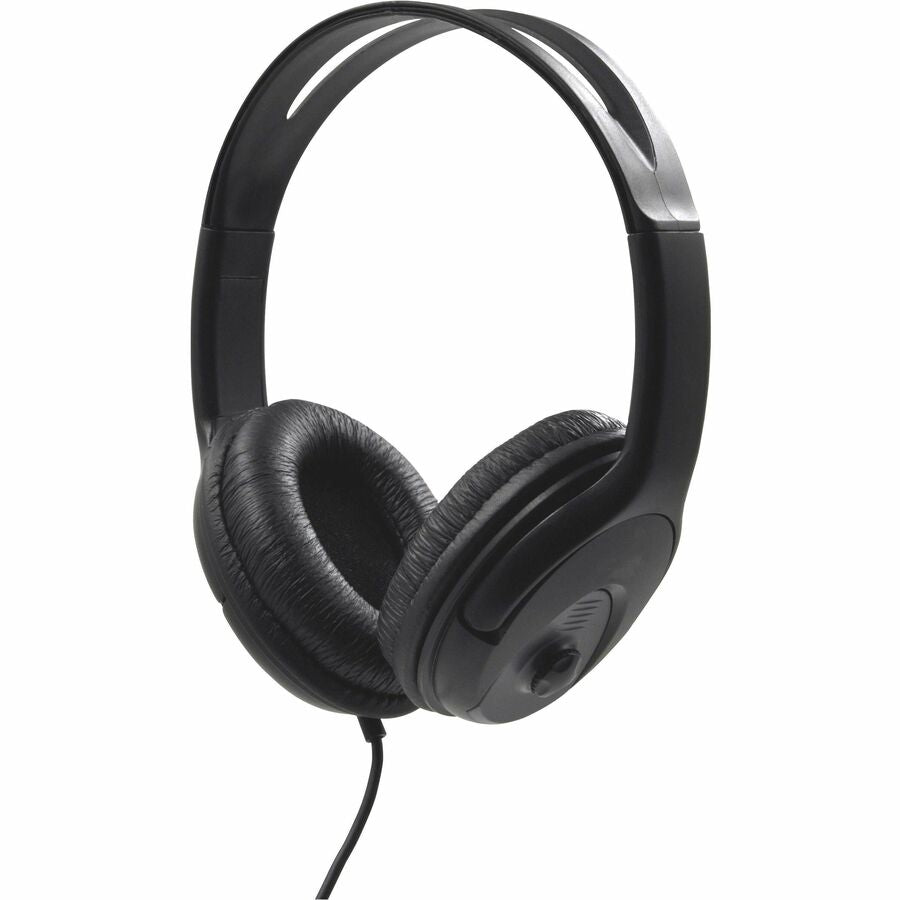 Compucessory Stereo Headset with Built-in Microphone - Stereo - Mini-phone (3.5mm) - Wired - 32 Ohm - 20 Hz to 20 kHz - Over-the-head - Binaural - Circumaural - 3.93 ft Cable - Black - 1 Each
