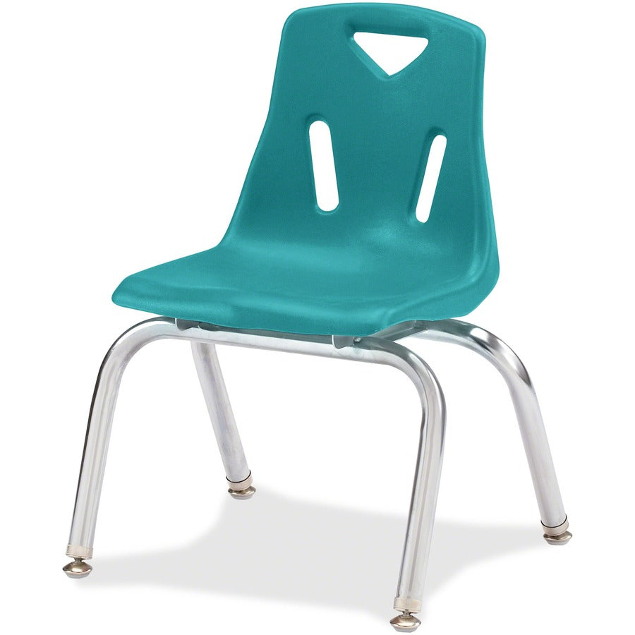 Jonti-Craft Berries Plastic Chairs with Chrome-Plated Legs - Teal Seat Color - Polypropylene Seat Material - Steel Frame Material - Four-legged Base - Teal - 1 Each