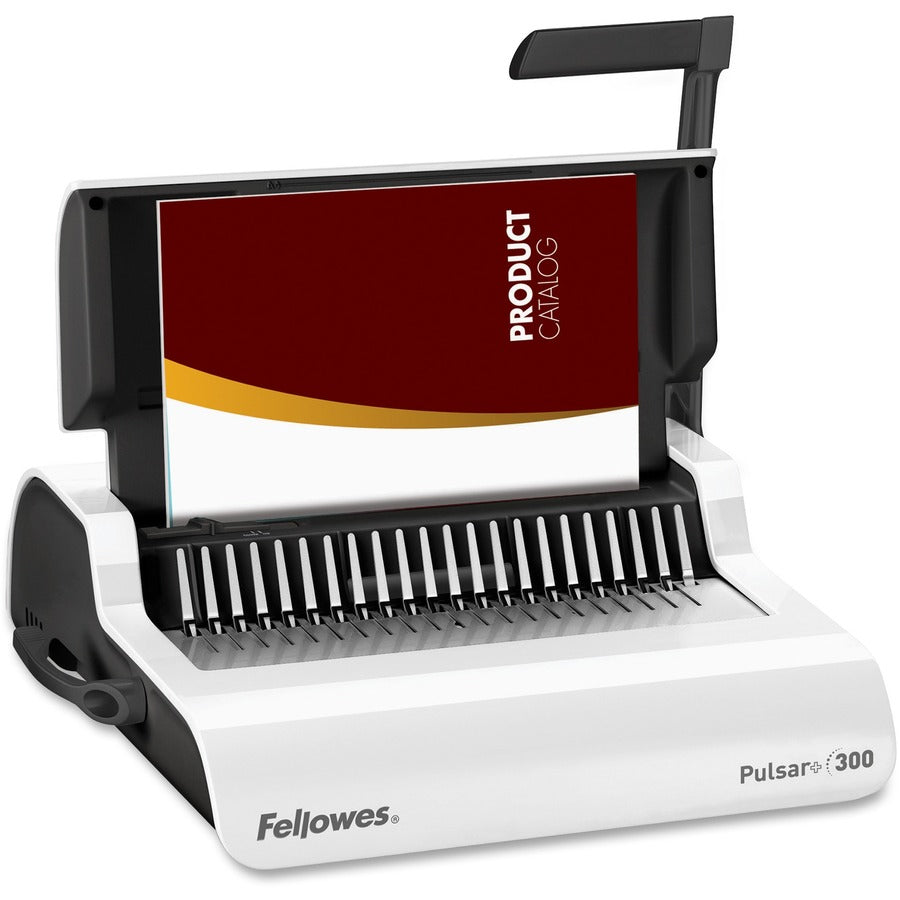Fellowes Pulsar+ 300 Comb Binding Machine w/Starter Kit - CombBind - 300 Sheet(s) Bind - 20 Punch - Letter - 5.1" Height x 18.1" Width x 15.4" Depth - White, Black