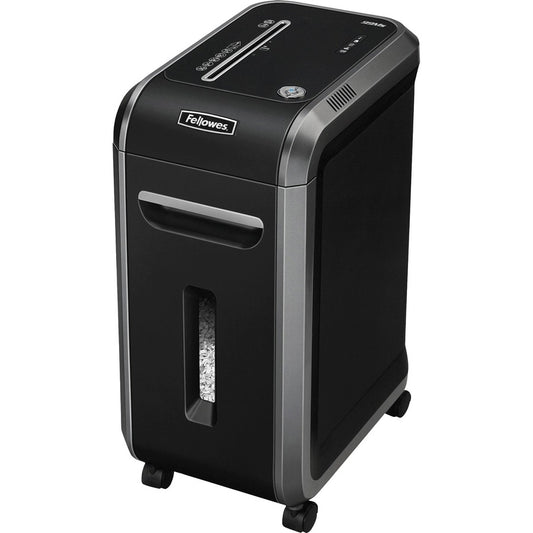 Fellowes Microshred 99Ms Micro-Cut Shredder - Non-continuous Shredder - Micro Cut - 14 Per Pass - for shredding Staples, Credit Card, Paper - 0.078" x 0.563" Shred Size - P-5 - 11 ft/min - 9" Throat - 20 Minute Run Time - 40 Minute Cool Down Time - 9 g...
