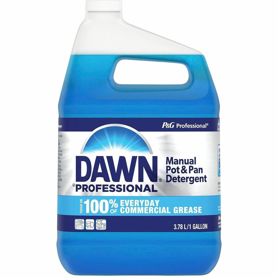 Dawn Manual Pot/Pan Detergent - Liquid - 128 fl oz (4 quart) - Original Scent - Recommended For: Grease Remover, Soil Remover - Blue - 1 Each
