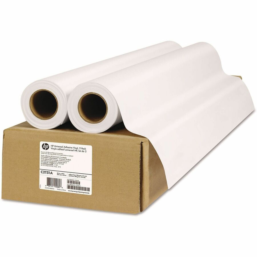 HP Permanent Matte Adhesive Vinyl - 35 63/64" x 65 39/64 ft - 150 g/m², Grammage - Matte - Permanent Adhesive, Pressure Sensitive, Quick Drying - 2 / Carton