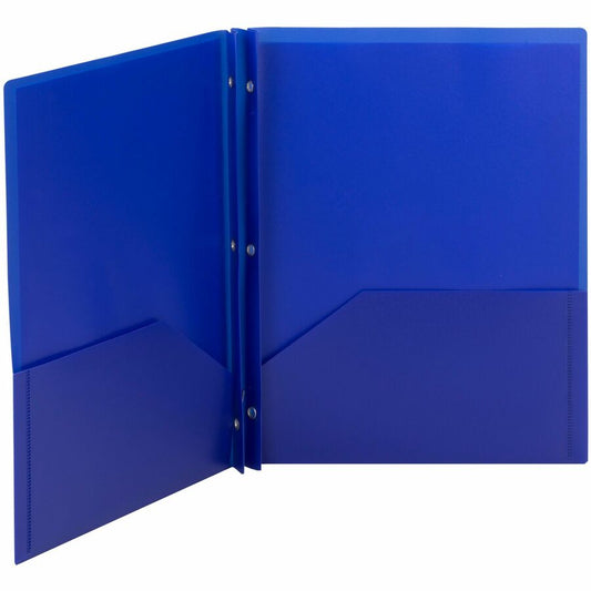 Smead Letter Pocket Folder - 8 1/2" x 11" - 50 Sheets Capacity - 2 Pocket - Polypropylene - Blue - 25 / Box