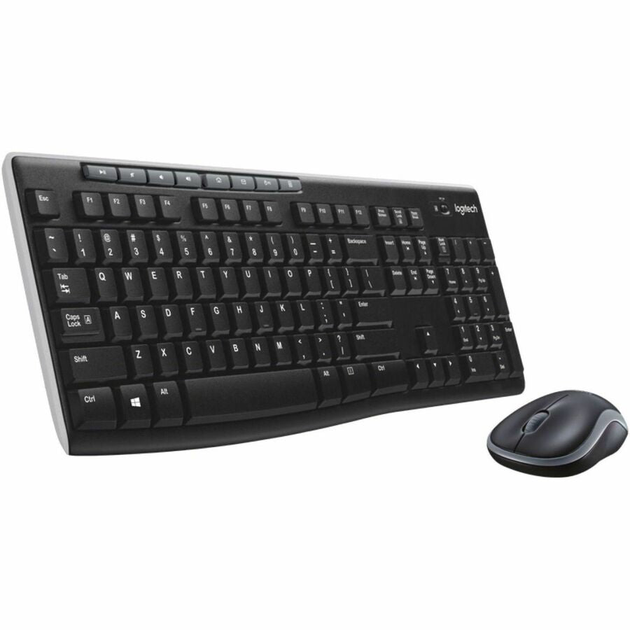 Logitech Wireless Combo MK270 - USB Wireless RF 2.40 GHz Keyboard - English - Black - USB Wireless RF Mouse - Optical - 3 Button - Scroll Wheel - Black - Multimedia, Internet Key, Email, Play/Pause, Volume Control, On/Off Switch Hot Key(s) - AA, AAA...