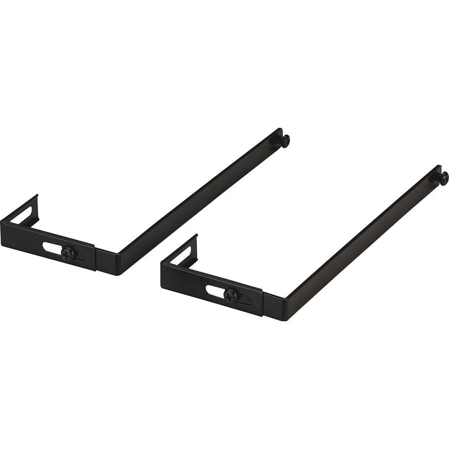 Lorell Partition Hangers - 7" Size - Metal - Black - 1 Pair