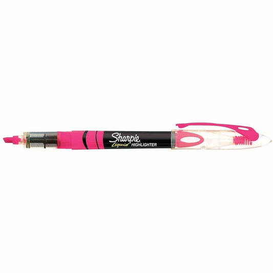 Sharpie Accent Highlighter - Liquid Pen - Fluorescent Pink Ink - Pigment-based - 12 / Dozen