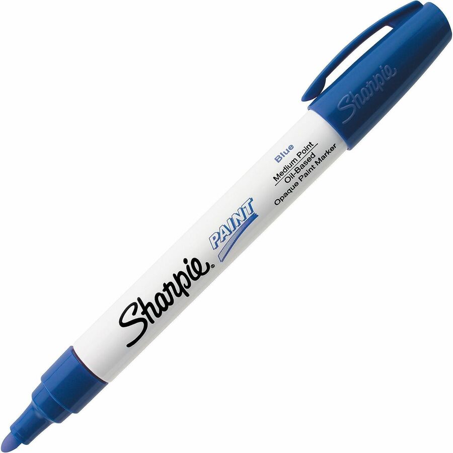 Sharpie Oil-Based Paint Marker - Medium Point - Blue Ink - Oil Based - 1 Each