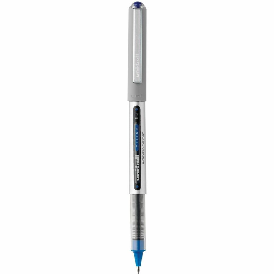 uniball™, Vision Rollerball Pens - Blue Ink - Pigment-based - 12 / Dozen