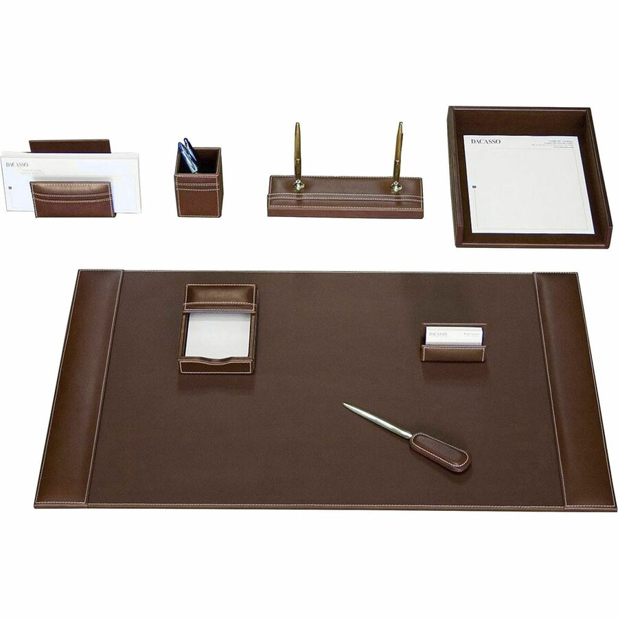 Dacasso Rustic Leather Desk Set - 1 Each