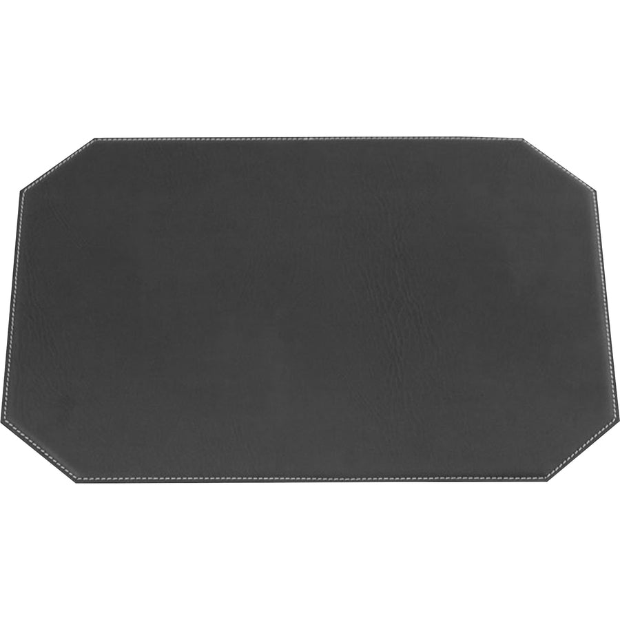 Dacasso Leatherette Cut Corner Placemat - Home, Office, Conference Room - 17" Length x 12" Width x 0.170" Thickness - Rectangular - Synthetic Suede, Leatherette, Synthetic Leather - Black - 1 Each