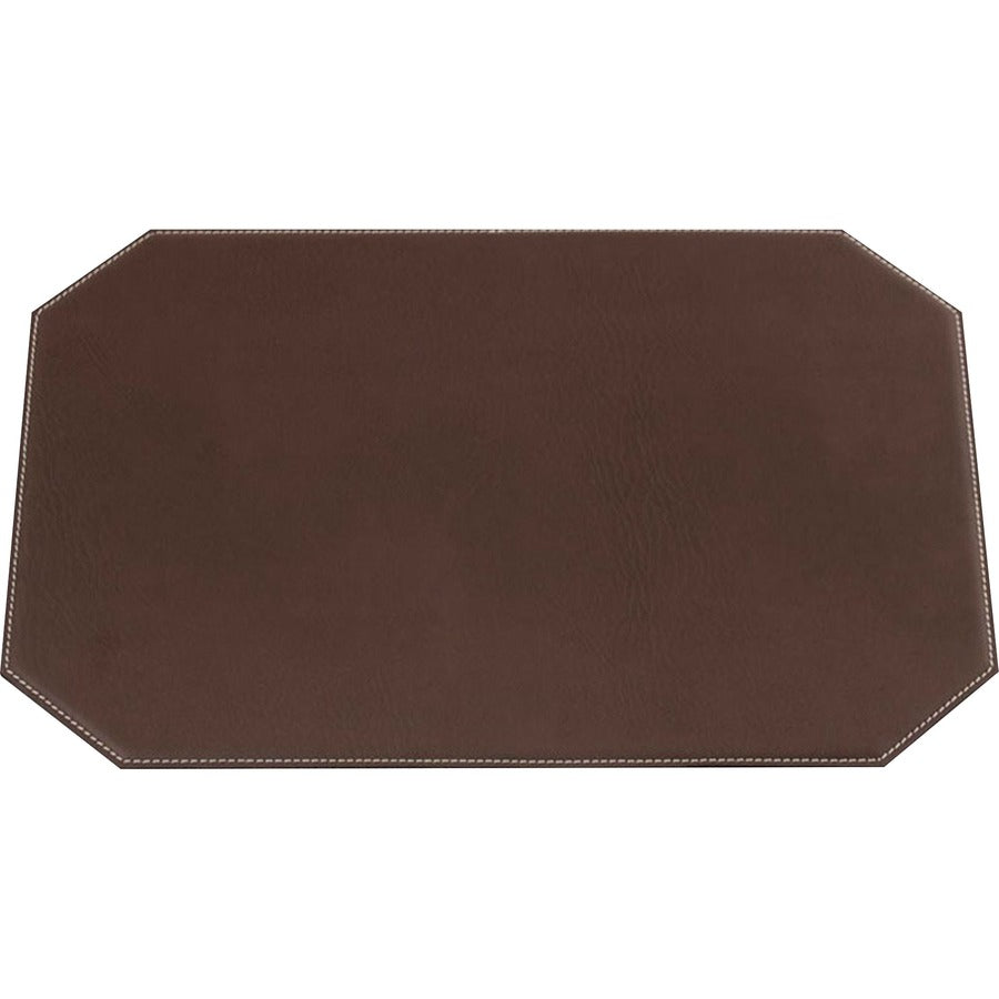 Dacasso Leatherette Cut Corner Placemat - Home, Office, Conference Room - 17" Length x 12" Width - Rectangular - Synthetic Suede, Leatherette, Synthetic Leather - Brown - 1 Each