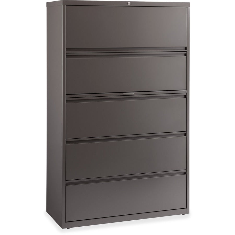 Lorell Fortress Series Lateral File w/Roll-out Posting Shelf - 42" Width x 18.6" Depth x 67.6" Height - 1 x Shelf(ves) - 5 x Drawer(s) for File - Letter, Legal, A4 - Lateral - Magnetic Label Holder, Ball Bearing Slide, Ball-bearing Suspension, Adjustab...