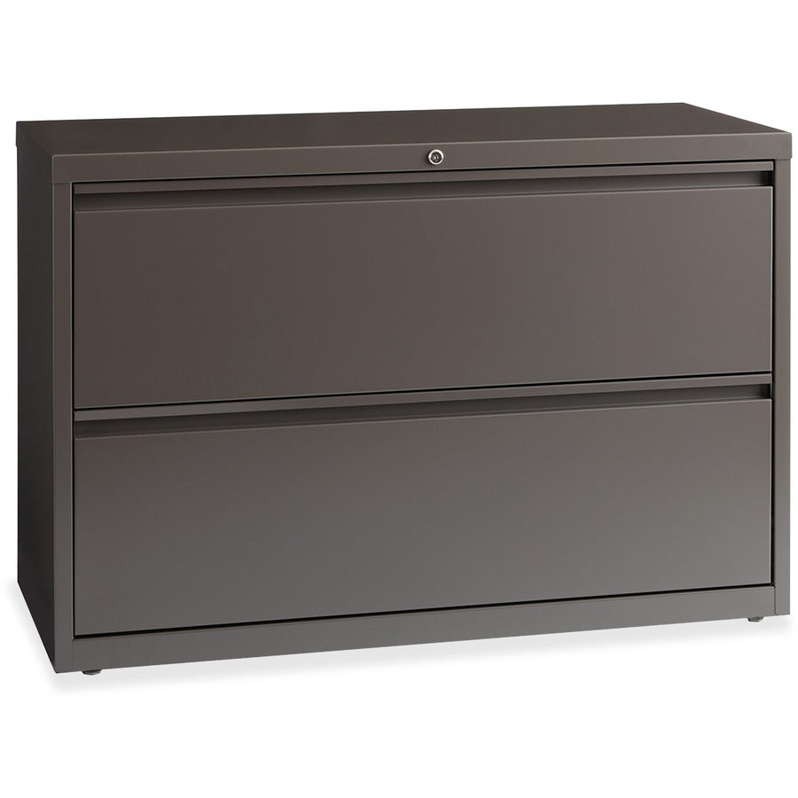 Lorell Fortress Series Lateral File - 42" Width x 18.6" Depth x 28" Height - 1 x Shelf(ves) - 2 x Drawer(s) for File - Letter, Legal, A4 - Lateral - Magnetic Label Holder, Ball Bearing Slide, Ball-bearing Suspension, Adjustable Leveler, Interlocking, R...