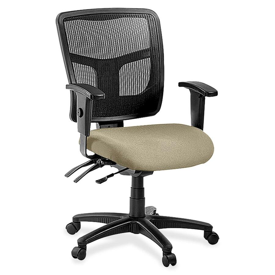 Lorell ErgoMesh Series Managerial Mesh Mid-Back Chair - Forte Pumice Seat Color - Fabric Seat Material - Black Back Color - Black Frame Color - 5-star Base - Black - 1 Each