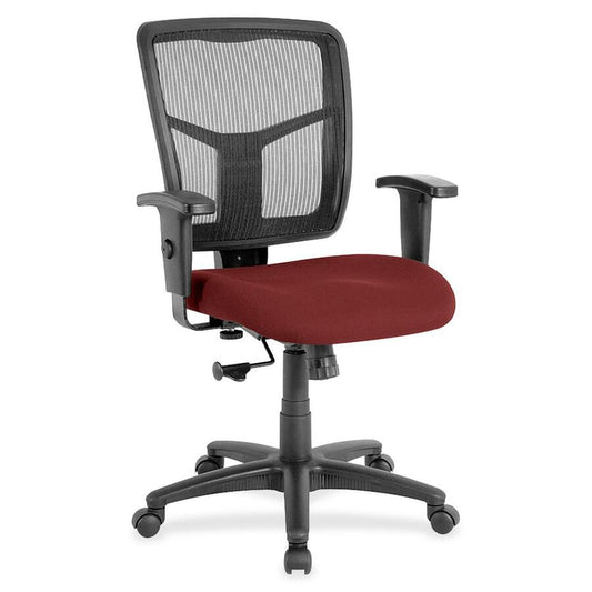Lorell Ergomesh Managerial Mesh Mid-back Chair - Expo Festive Seat Color - Fabric Seat Material - Black Back Color - Black Frame Color - 5-star Base - 1 Each