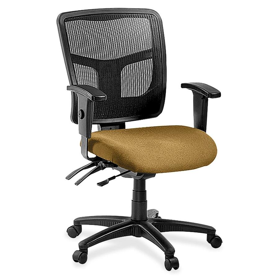 Lorell ErgoMesh Series Managerial Mesh Mid-Back Chair - Canyon Nugget Seat Color - Vinyl Seat Material - Black Back Color - Mesh Back Material - Black Frame Color - Mid Back - 5-star Base - 1 Each