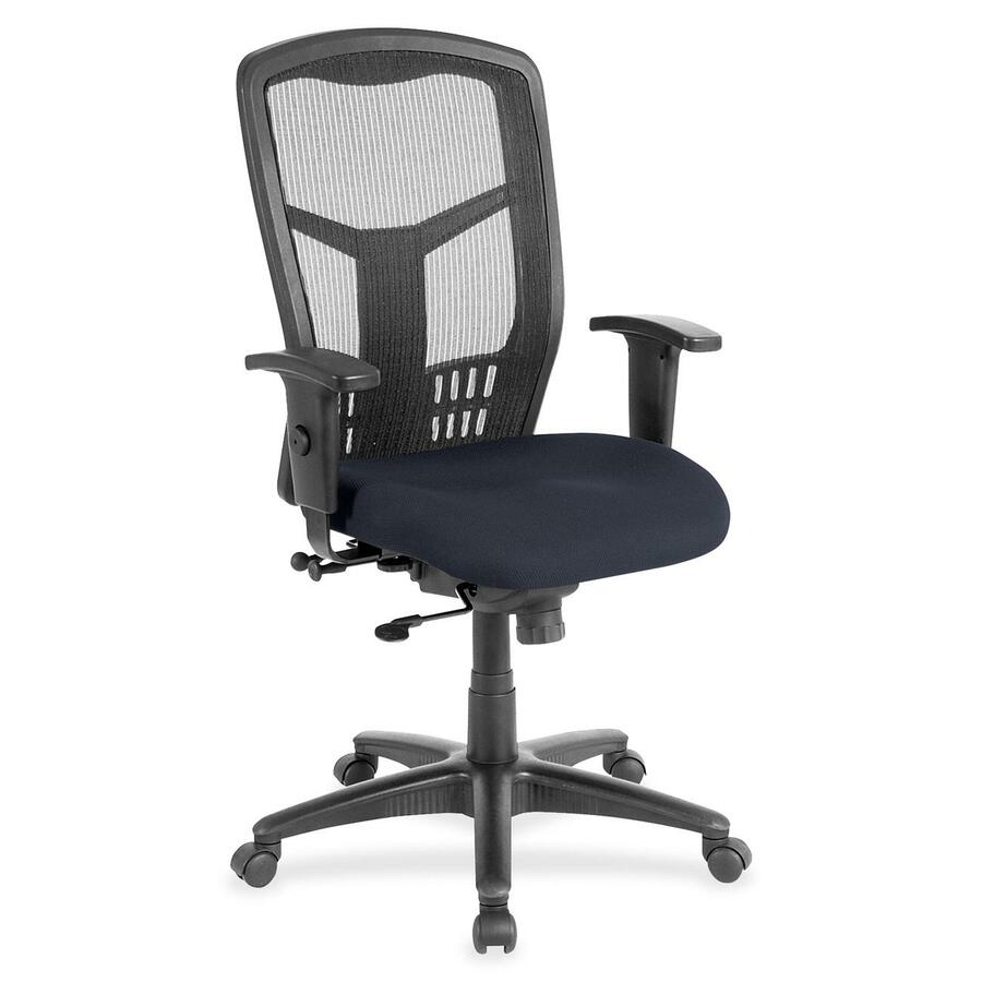 Lorell Executive Mesh High-back Swivel Chair - Perfection Navy Seat Color - Fabric Seat Material - Steel Frame Material - 1 Each