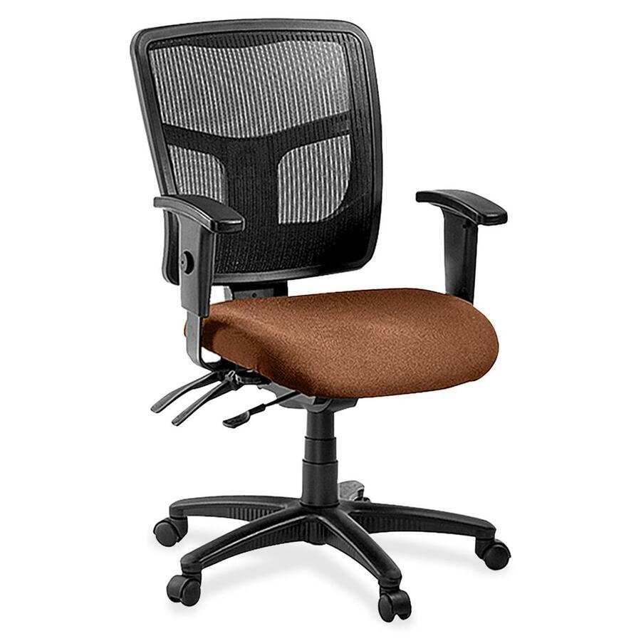 Lorell ErgoMesh Series Managerial Mesh Mid-Back Chair - Canyon Nutmeg Seat Color - Vinyl Seat Material - Black Back Color - Mesh Back Material - Black Frame Color - Mid Back - 5-star Base - 1 Each