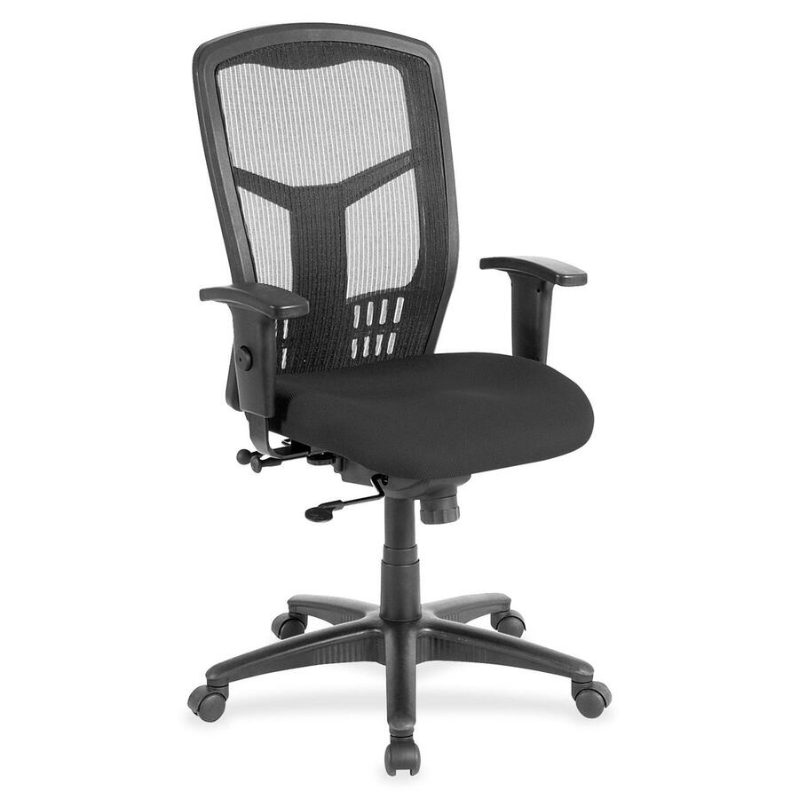 Lorell Executive Mesh High-back Swivel Chair - Expo Tuxedo Seat Color - Fabric Seat Material - Steel Frame Material - 1 Each