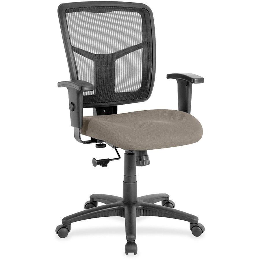 Lorell Ergomesh Managerial Mesh Mid-back Chair - Fossil Seat Color - Fabric Seat Material - Black Back Color - Black Frame Color - 5-star Base - 1 Each