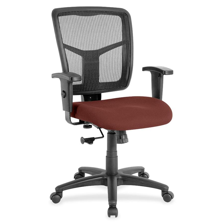 Lorell Ergomesh Managerial Mesh Mid-back Chair - Canyon Cordovan Seat Color - Vinyl Seat Material - Black Back Color - Mesh Back Material - Black Frame Color - 5-star Base - 1 Each