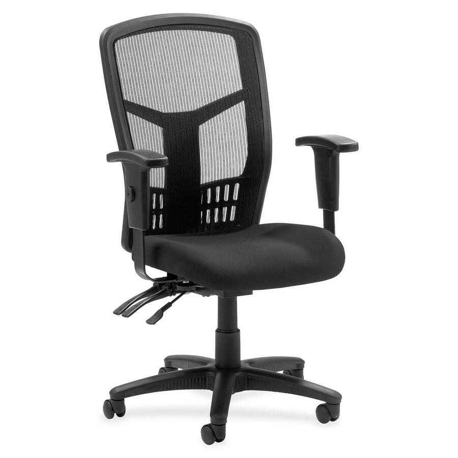 Lorell Executive High-back Mesh Chair - Expo Tuxedo Seat Color - Mesh Fabric Seat Material - Black Back Color - Black Frame Color - 5-star Base - Black - 1 Each