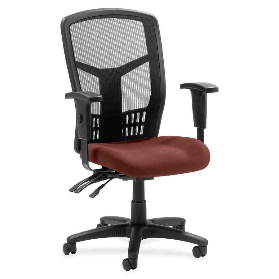 Lorell Executive High-back Mesh Chair - Canyon Cordovan Seat Color - Vinyl Seat Material - Black Back Color - Mesh Back Material - Black Frame Color - Steel, Plastic Frame Material - High Back - 5-star Base - 1 Each