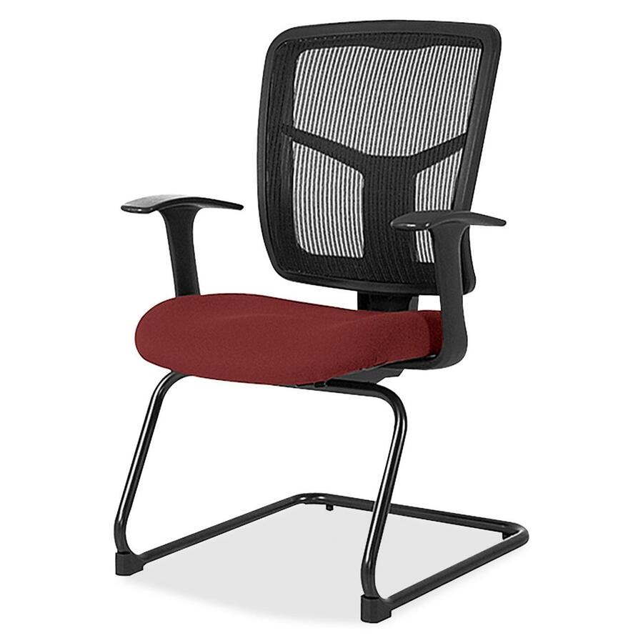 Lorell ErgoMesh Series Mesh Back Guest Chair with Arms - Expo Festive Seat Color - Mesh, Fabric Seat Material - Black Back Color - Mesh Back Material - Cantilever Base - Black - 1 Each