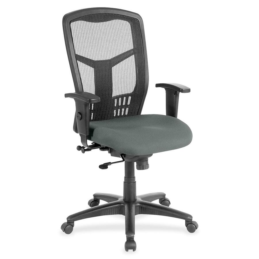 Lorell Executive Mesh High-back Swivel Chair - Expo Fog Seat Color - Fabric Seat Material - Steel Frame Material - 1 Each